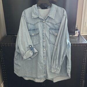 Jane and Delancey Light  Blue Denim Shirt